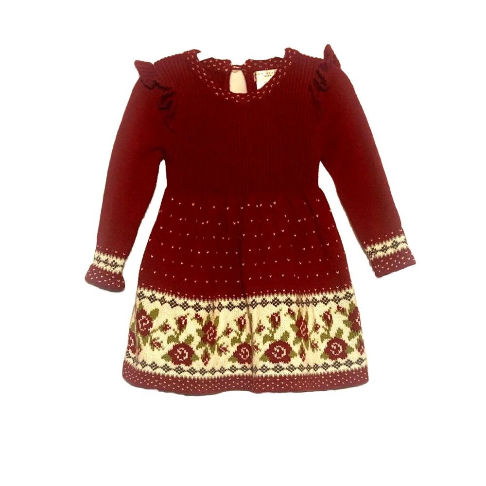 Max Studio Girls Dress Size 9-12 Months Christmas Sweater Knit Long Sleeve